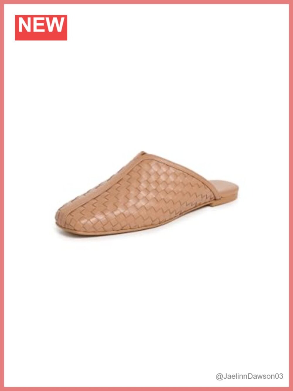 Woven Calfskin Flat Square Toe Pull-On Rubber Sole